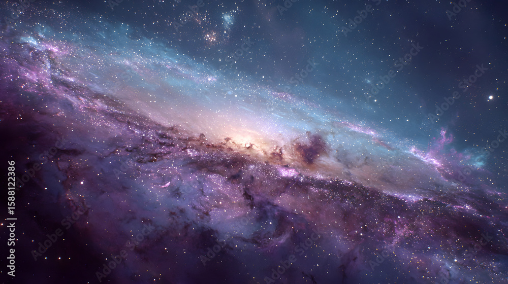 Fototapeta premium Colorful galaxy with stars and a nebula