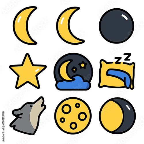 Moon Icons: Modern Vector Set for Web & App Design