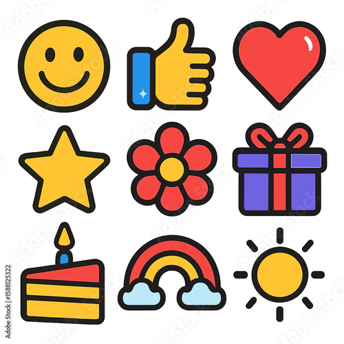 Nice Icons:  Charming Vector Set for App & Web Design