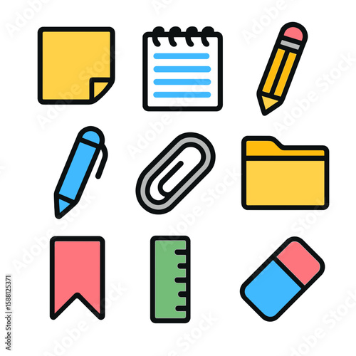 Notepaper Icons: Modern Vector Illustration Set for Business Branding