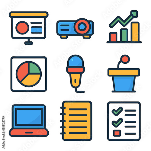 Presentation Icons: Professional Vector Icons for Business