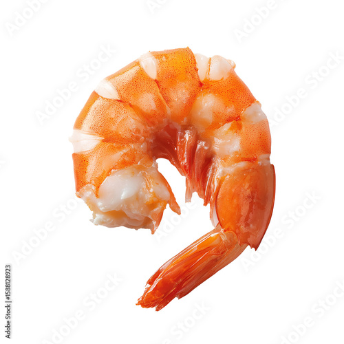 raw shrimp isolated on white
