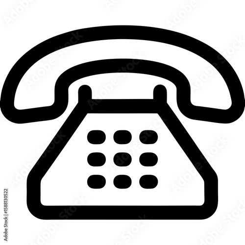 Vintage telephone icon in black outline design  