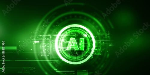 2d illustration Artificial Intelligence (AI) concept
