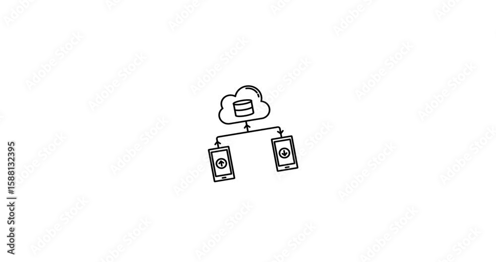 Animated icon representing mobile data, typically shown with a smartphone and signal bars or data transfer symbols. Symbolizes internet connectivity, cellular network, data usage, or wireless communic