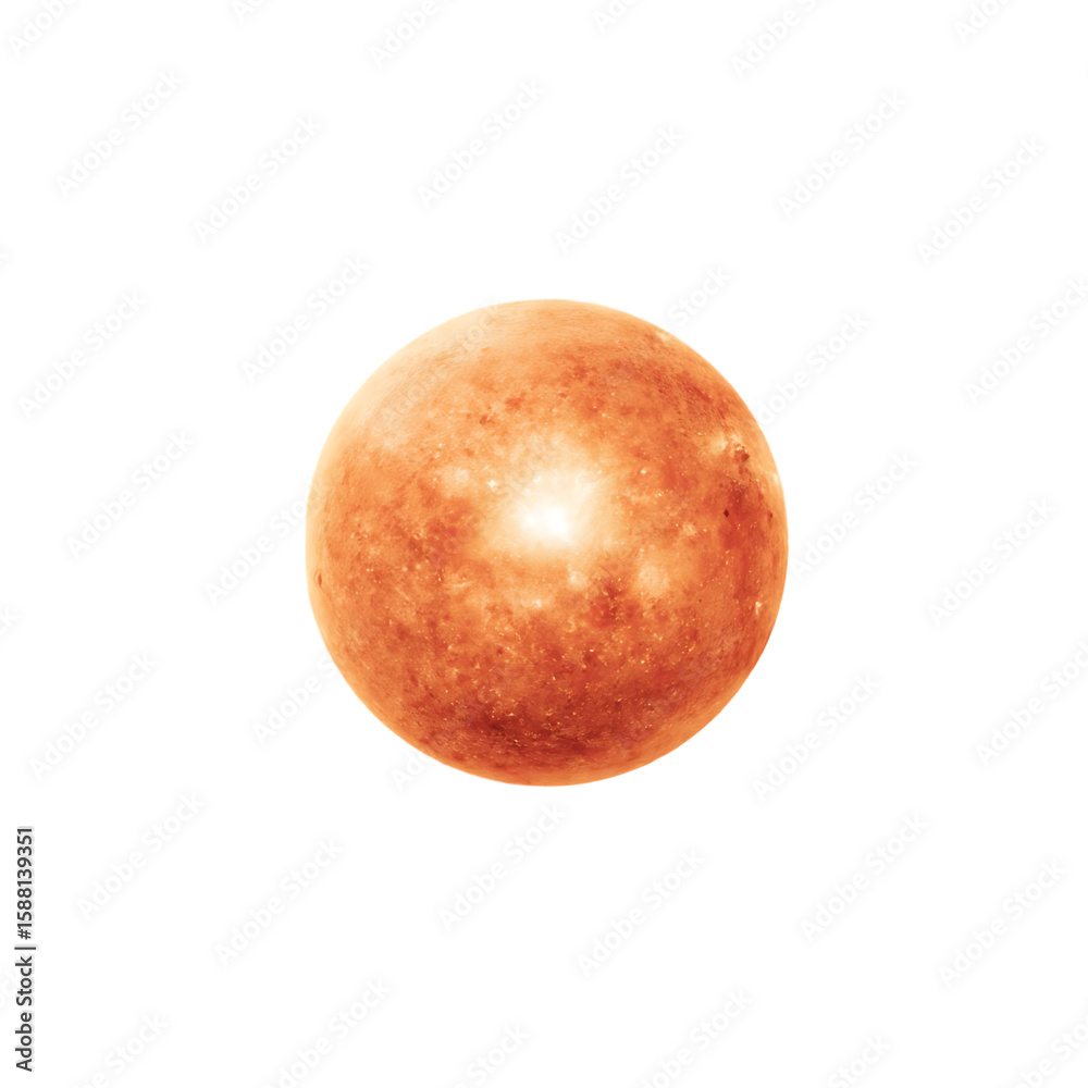 Obraz premium Sun bright orb on white background emits a powerful white center diffusing into yellow and then a warm orange perimeter resembling a light reflection for artistic use isolated on white back 94642894 1