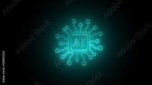 Circular AI Circuit Board Animation | Futuristic Neural Chip 4K Render