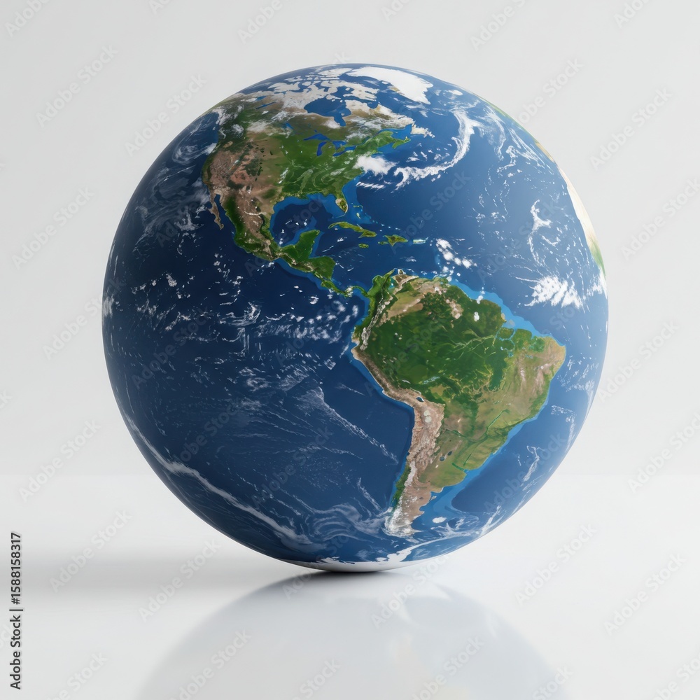 Obraz premium Realistic Earth Globe Showing North and South America 2