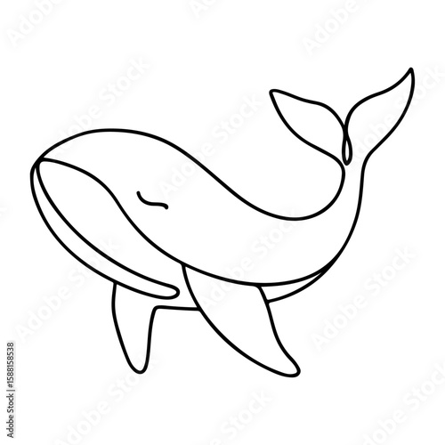 Cartoon vector animal illustrations: bird, fish, dolphin, shark, and other marine life