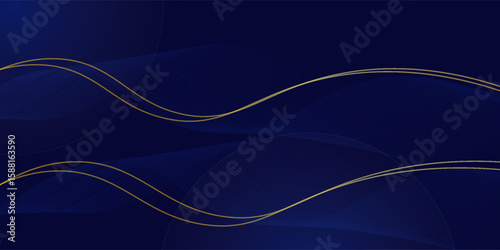 Premium background design with diagonal dark blue line pattern. Vector horizontal template for digital lux business banner, contemporary formal invitation, luxury voucher, prestigious gift certificate