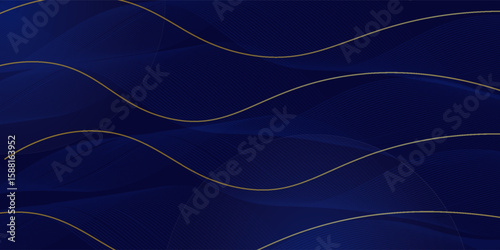 Premium background design with diagonal dark blue line pattern. Vector horizontal template for digital lux business banner, contemporary formal invitation, luxury voucher, prestigious gift certificate
