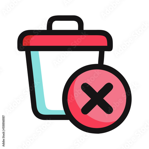 Illustration of a  trash can, modern design, delete concept,
