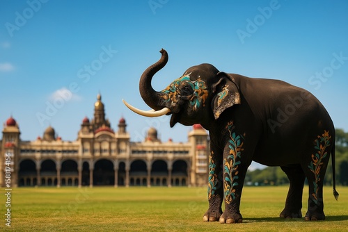 Mysore dasara poster in realistic style.
