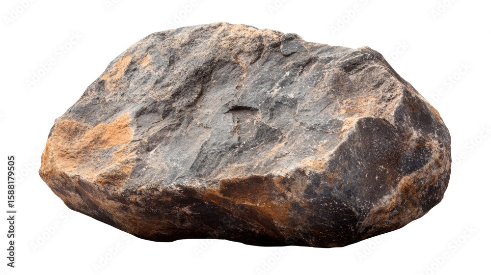 Obraz premium Large Rock Stone in Natural Landscape for Geology, Nature, and Outdoor Concept on White Background
