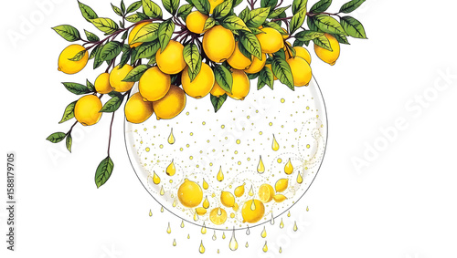 Lemon Tree Growing from a Raindrop