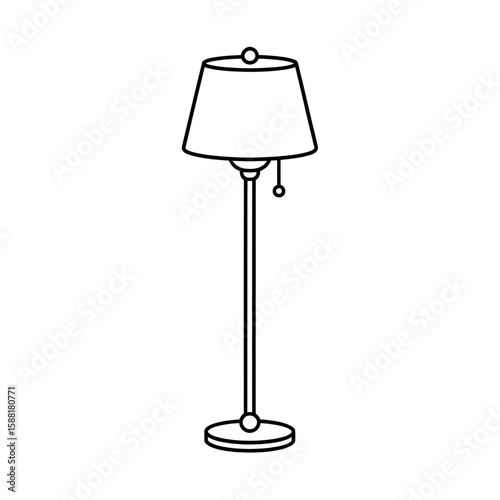 Illustration vector of a floor lamp coloring page