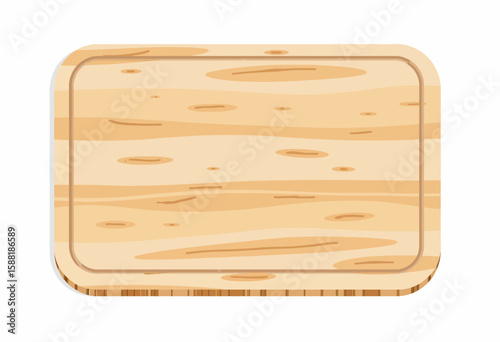 Wooden cutting board in simple design with natural texture  