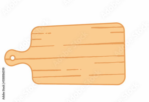 Wooden cutting board with handle in simple design  