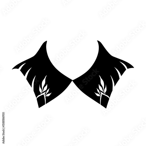 Silhouette collar brooch with symmetrical arrow designs, classic jewelry accent