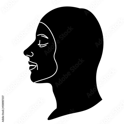 Silhouette face mask being peeled off – Relaxation and skin treatment