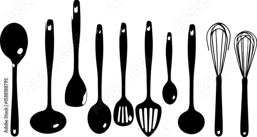 set of kitchen utensils