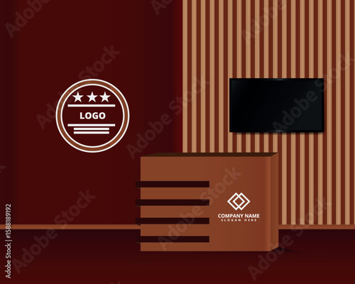 modern reception interior design template vector