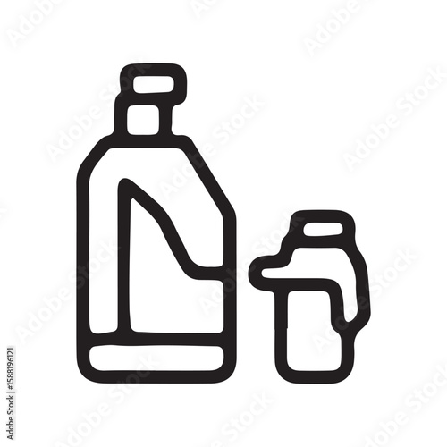 Minimalist Line Art of Syrup Bottles Simple Icon for Sweeteners and Breakfast Toppings