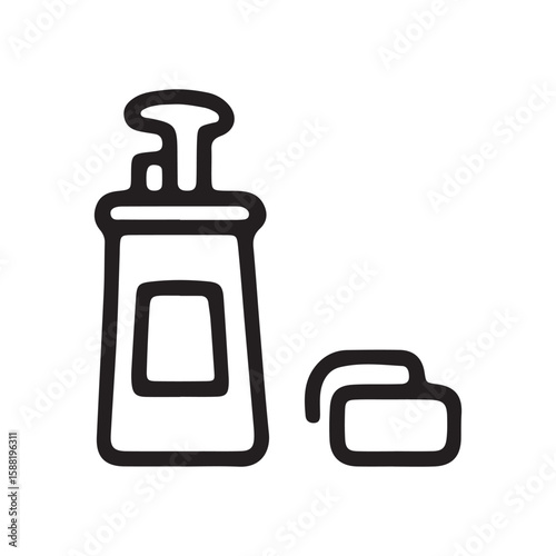 Simple Cream Lotion Container Icon Elegant Line Art Vector