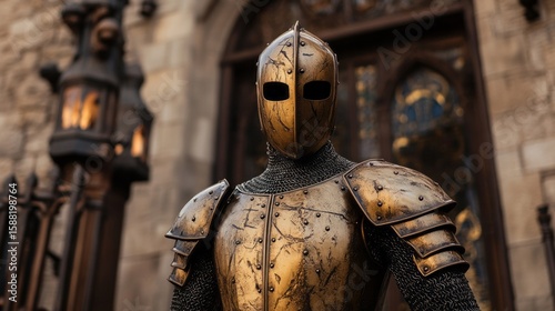 A steely, faceless medieval knight stands guard, evoking echoes of Samhain festivities and obscure chivalric oaths
