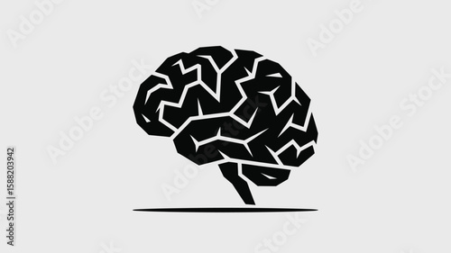 A stylized brain icon is presented in black against a soft gray background, representing intelligence and neurology concepts.