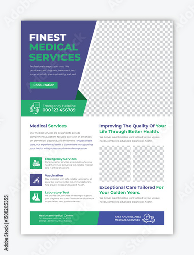 Modern and Clean Medical Clinic Flyer Template for Healthcare Promotion