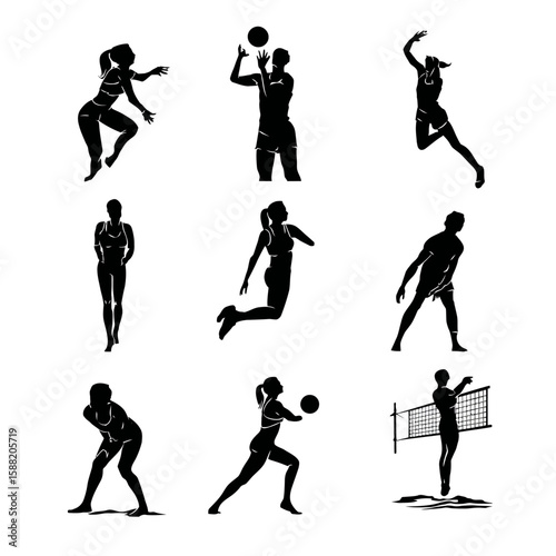 Sports Silhouette: Beach Volleyball