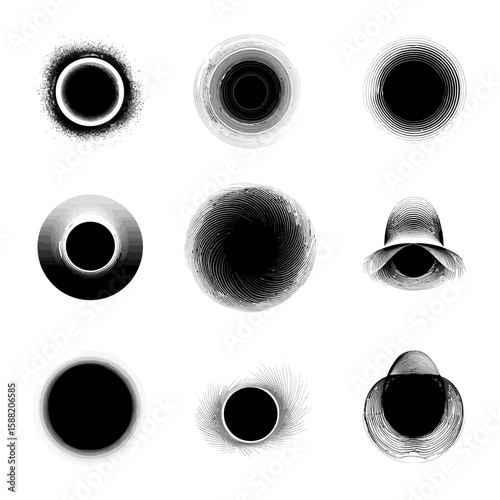 Abstract Black Hole & Cosmic Vortex Icons