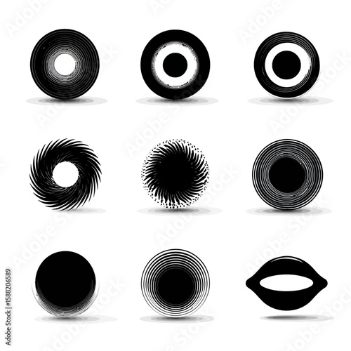 Abstract Black Hole & Cosmic Vortex Icons