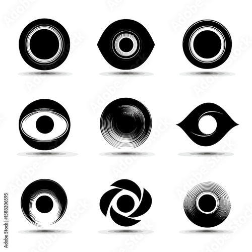 Abstract Black Hole & Cosmic Vortex Icons