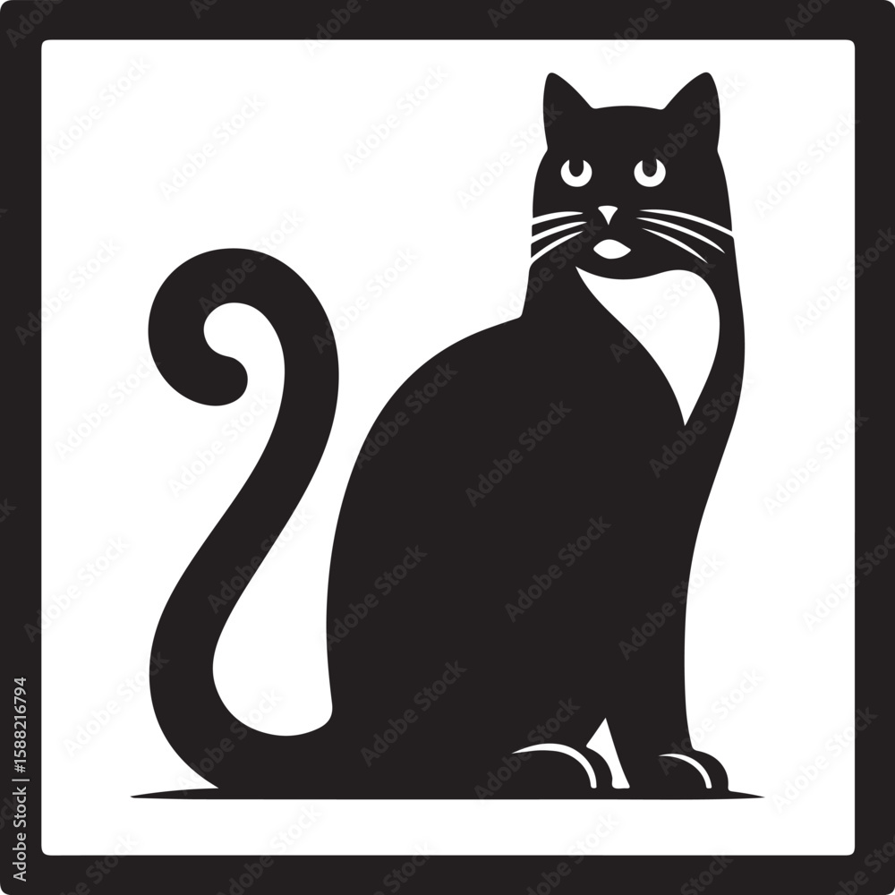 Obraz premium Cat Vector – Modern Stock Illustration