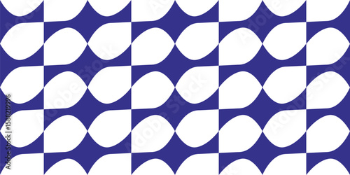 Groovy Abstract Seamless Pattern Background – Trippy Blue and White Wave Vector Design