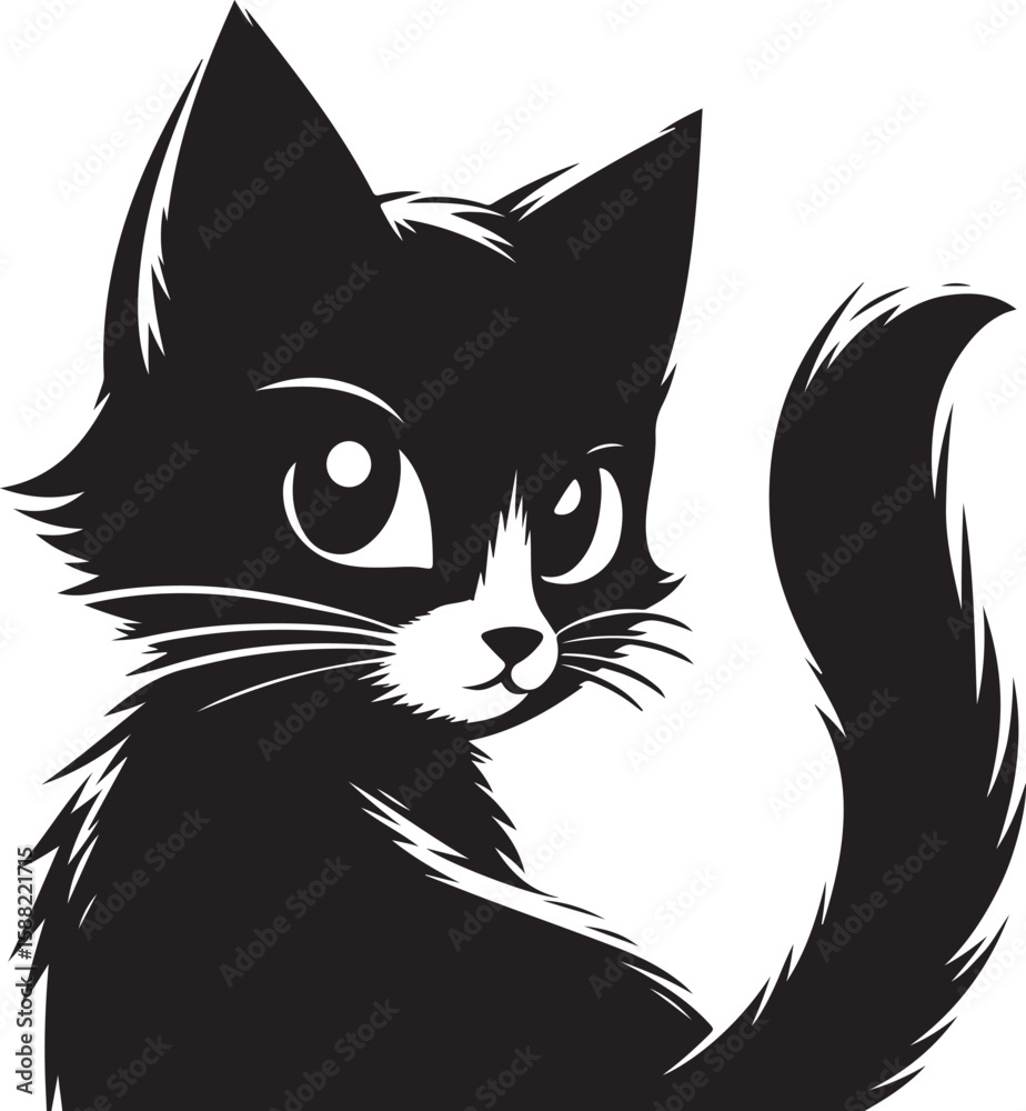 Obraz premium Cat Vector – Editable Flat Artwork