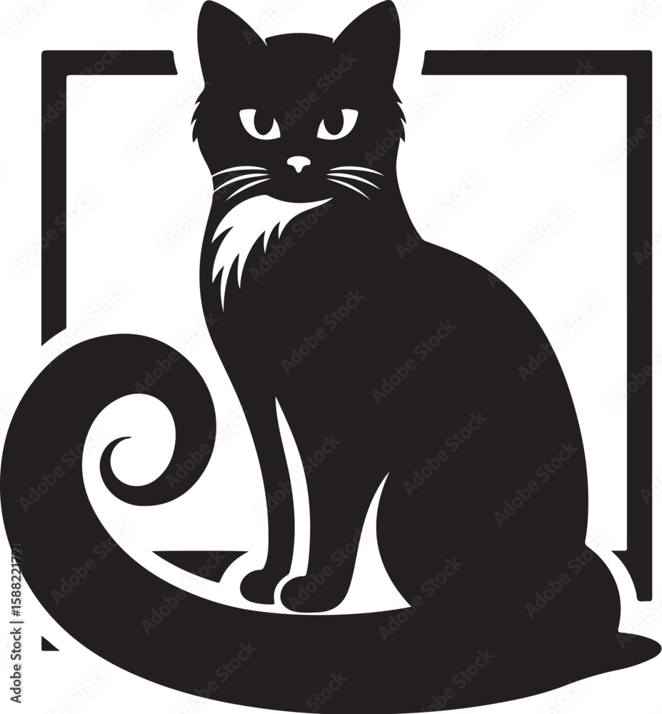 Obraz premium Cat Vector – Editable Flat Artwork