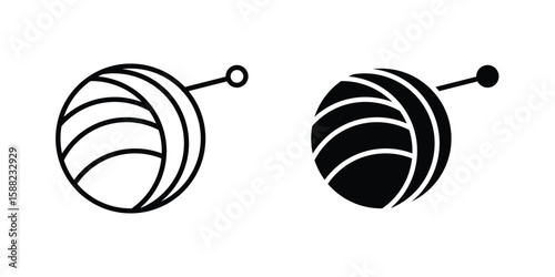 Wool ball icon line style graphic design .editable vectors.