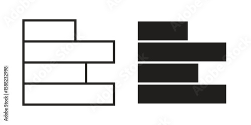 Wooden block icon line style graphic design .editable vectors.