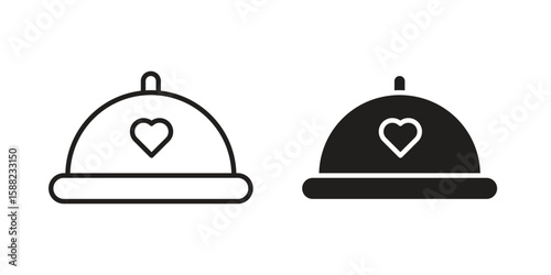 Wedding dinner icon line style graphic design .editable vectors.