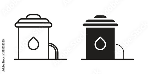 Water tank icon line style graphic design .editable vectors.