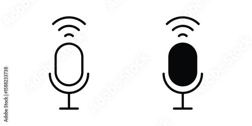 Voice control icon line style graphic design .editable vectors.
