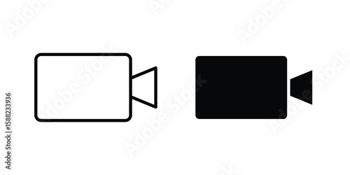 Video camera icon line style graphic design .editable vectors.