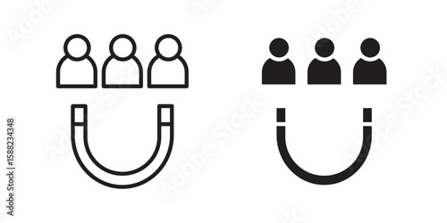 User engagement icon line style graphic design .editable vectors.