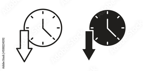 Uptime and downtime icon line style graphic design .editable vectors.