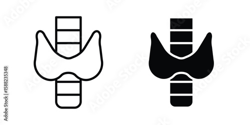 Thyroid icon line style graphic design .editable vectors.