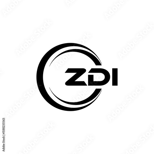 ZDI letter logo design with black background in illustrator, cube logo, vector logo, modern alphabet font overlap style. calligraphy designs for logo, Poster, Invitation, etc.	