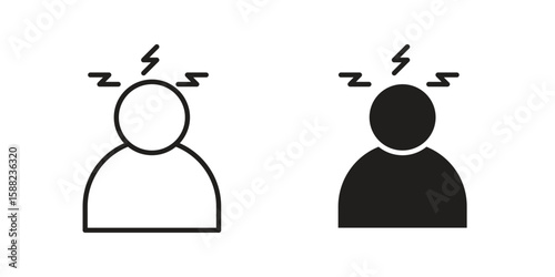 Stress icon line style graphic design .editable vectors.